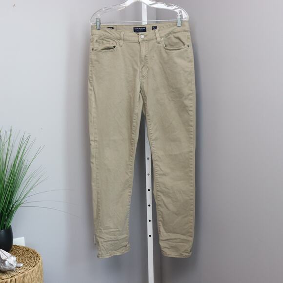 Lucky Brand 32x32 Khaki Stretch Jeans Pants Slim Straight Fit - Picture 1 of 7